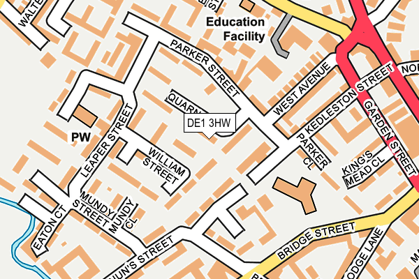 DE1 3HW map - OS OpenMap – Local (Ordnance Survey)
