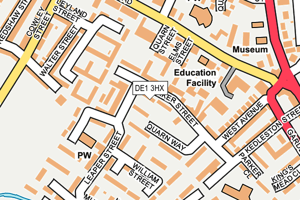 DE1 3HX map - OS OpenMap – Local (Ordnance Survey)