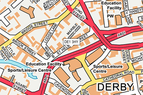 DE1 3HY map - OS OpenMap – Local (Ordnance Survey)