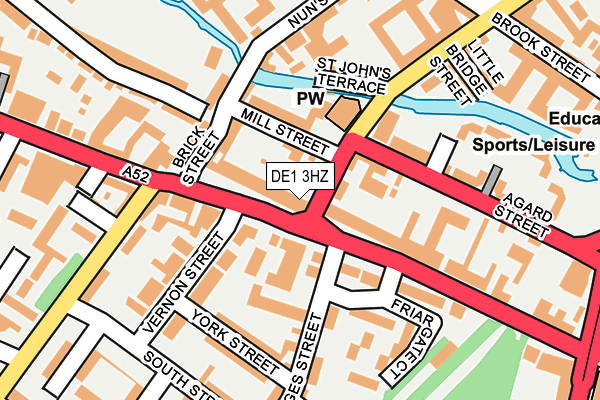 DE1 3HZ map - OS OpenMap – Local (Ordnance Survey)