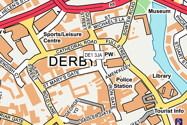 DE1 3JA map - OS OpenMap – Local (Ordnance Survey)
