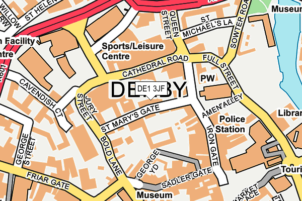 DE1 3JF map - OS OpenMap – Local (Ordnance Survey)