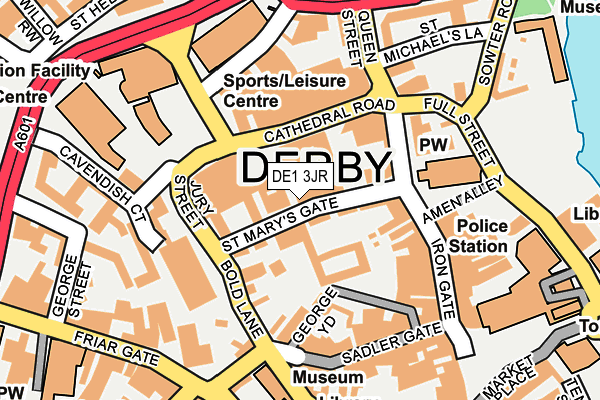 DE1 3JR map - OS OpenMap – Local (Ordnance Survey)