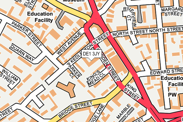 DE1 3JY map - OS OpenMap – Local (Ordnance Survey)