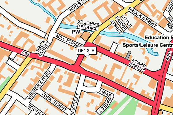 DE1 3LA map - OS OpenMap – Local (Ordnance Survey)