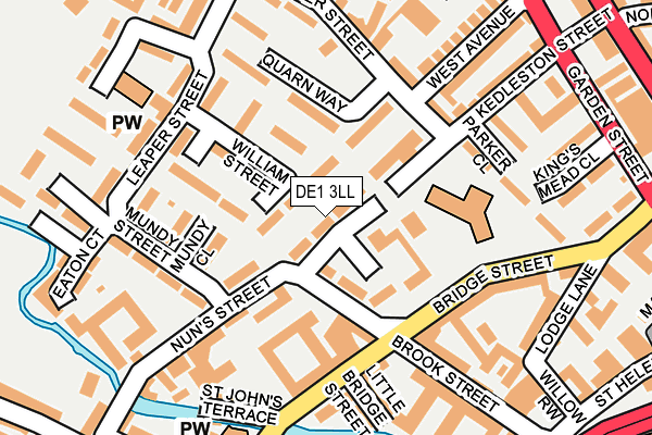 DE1 3LL map - OS OpenMap – Local (Ordnance Survey)