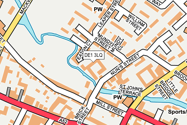 DE1 3LQ map - OS OpenMap – Local (Ordnance Survey)