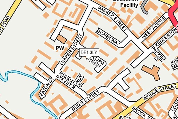 DE1 3LY map - OS OpenMap – Local (Ordnance Survey)