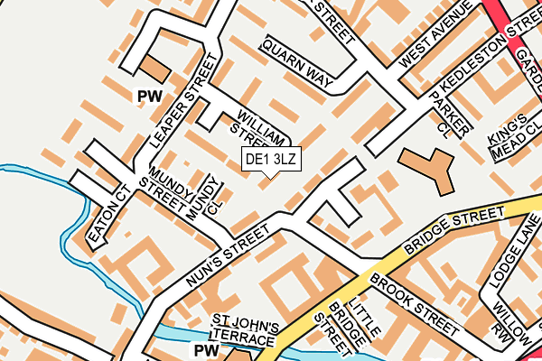 DE1 3LZ map - OS OpenMap – Local (Ordnance Survey)