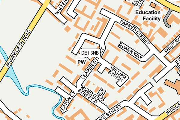 DE1 3NB map - OS OpenMap – Local (Ordnance Survey)