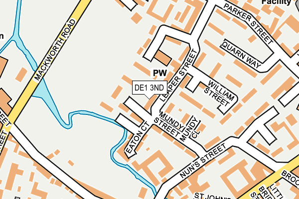 DE1 3ND map - OS OpenMap – Local (Ordnance Survey)