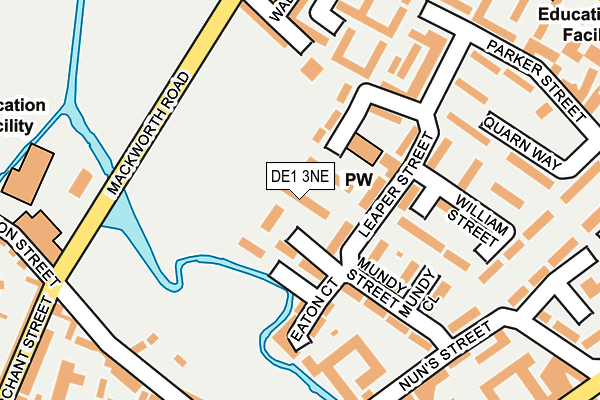 DE1 3NE map - OS OpenMap – Local (Ordnance Survey)