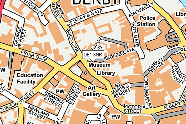 DE1 3NR map - OS OpenMap – Local (Ordnance Survey)