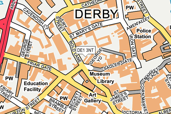 DE1 3NT map - OS OpenMap – Local (Ordnance Survey)