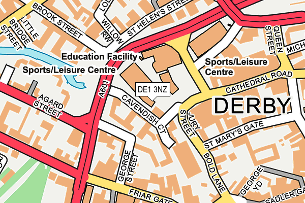 DE1 3NZ map - OS OpenMap – Local (Ordnance Survey)