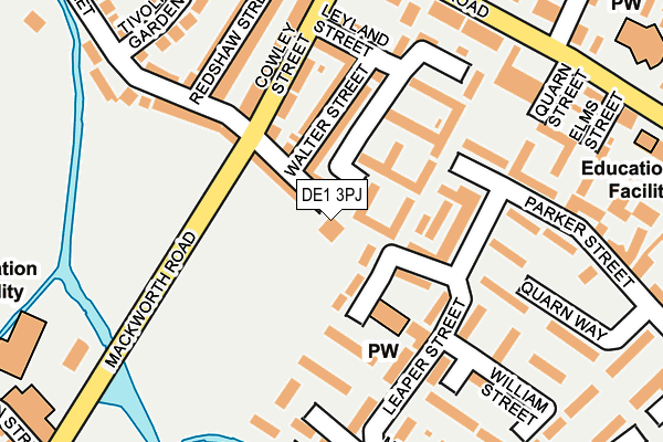 DE1 3PJ map - OS OpenMap – Local (Ordnance Survey)