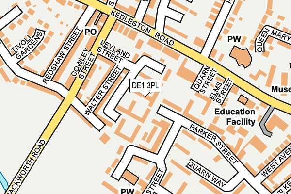 DE1 3PL map - OS OpenMap – Local (Ordnance Survey)
