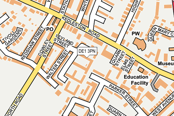 DE1 3PN map - OS OpenMap – Local (Ordnance Survey)