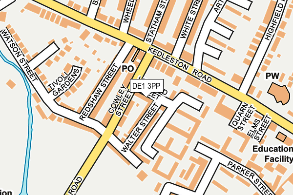 DE1 3PP map - OS OpenMap – Local (Ordnance Survey)