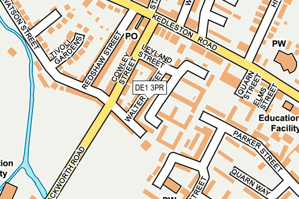 DE1 3PR map - OS OpenMap – Local (Ordnance Survey)