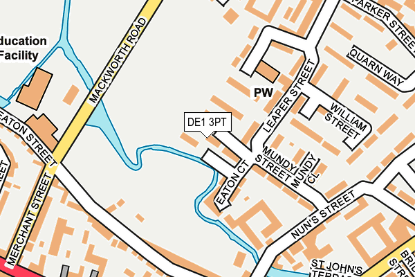 DE1 3PT map - OS OpenMap – Local (Ordnance Survey)