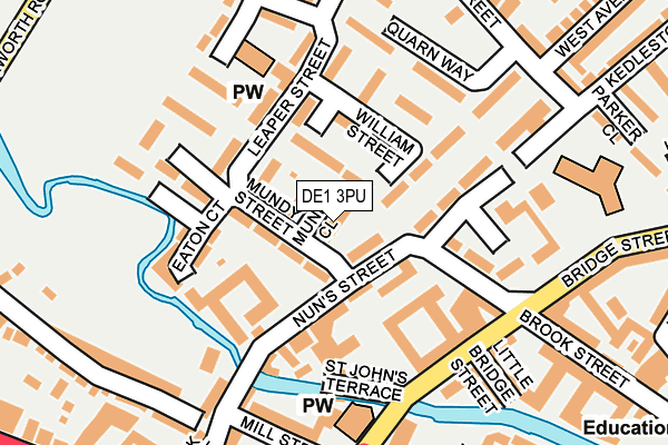DE1 3PU map - OS OpenMap – Local (Ordnance Survey)