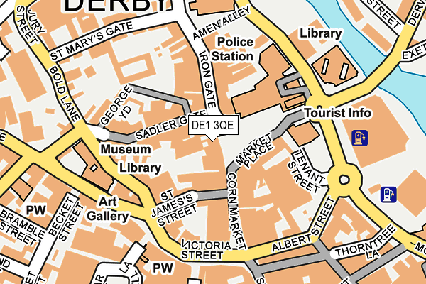 DE1 3QE map - OS OpenMap – Local (Ordnance Survey)