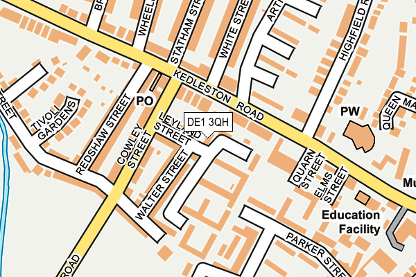 DE1 3QH map - OS OpenMap – Local (Ordnance Survey)