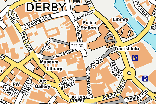 DE1 3QJ map - OS OpenMap – Local (Ordnance Survey)