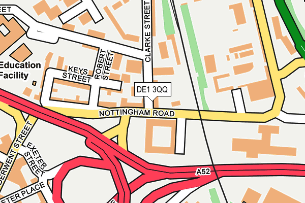 DE1 3QQ map - OS OpenMap – Local (Ordnance Survey)