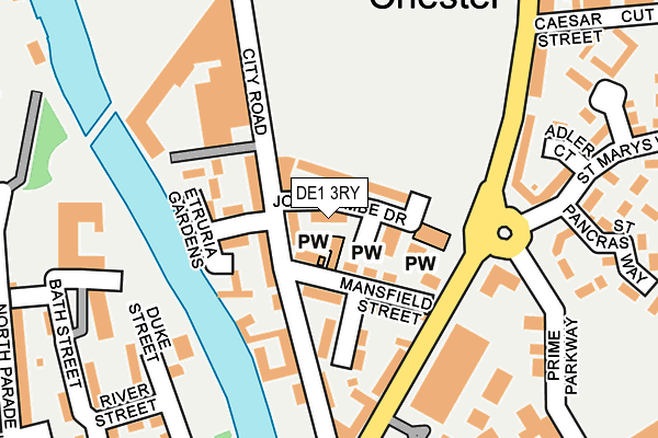 DE1 3RY map - OS OpenMap – Local (Ordnance Survey)