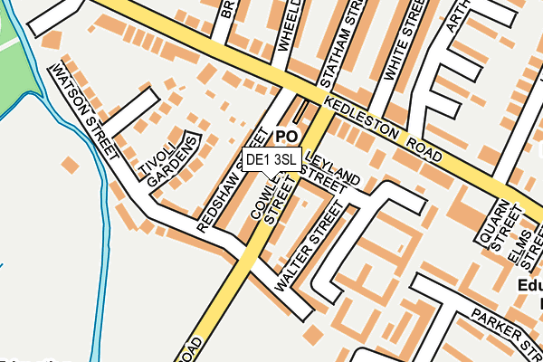 DE1 3SL map - OS OpenMap – Local (Ordnance Survey)