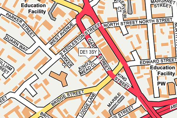 DE1 3SY map - OS OpenMap – Local (Ordnance Survey)