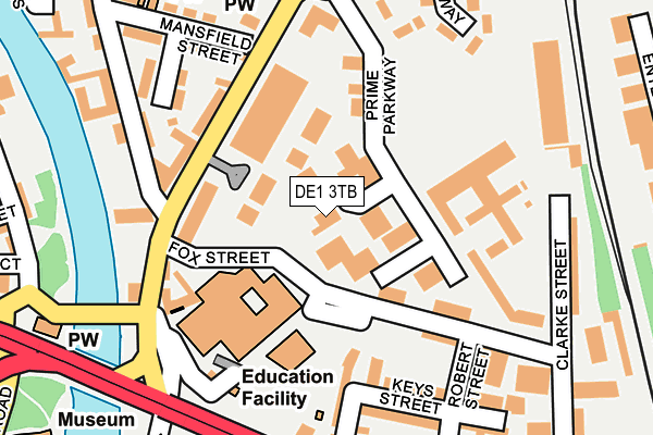 DE1 3TB map - OS OpenMap – Local (Ordnance Survey)