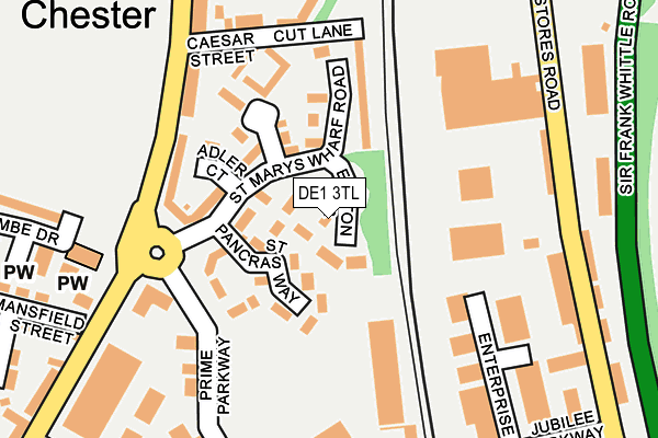 DE1 3TL map - OS OpenMap – Local (Ordnance Survey)