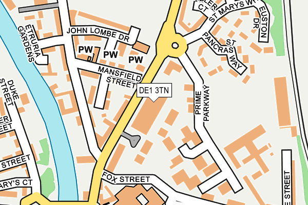 DE1 3TN map - OS OpenMap – Local (Ordnance Survey)