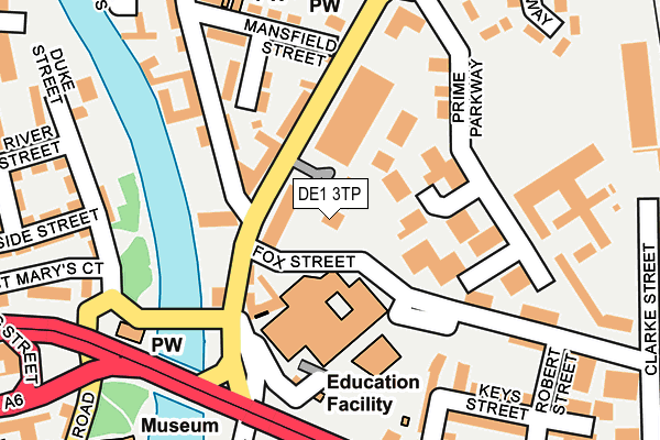 DE1 3TP map - OS OpenMap – Local (Ordnance Survey)