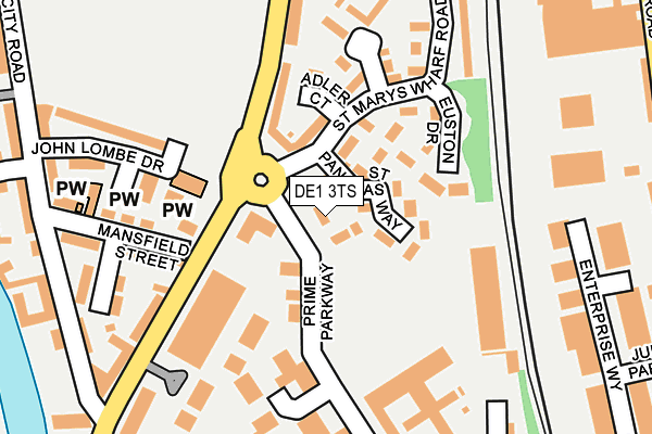 DE1 3TS map - OS OpenMap – Local (Ordnance Survey)