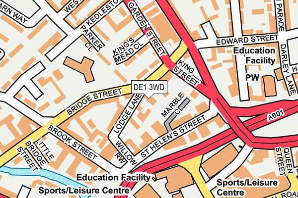 DE1 3WD map - OS OpenMap – Local (Ordnance Survey)