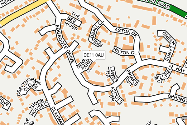 DE11 0AU map - OS OpenMap – Local (Ordnance Survey)