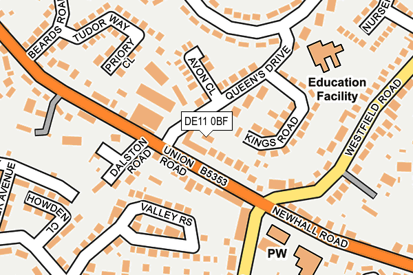 DE11 0BF map - OS OpenMap – Local (Ordnance Survey)