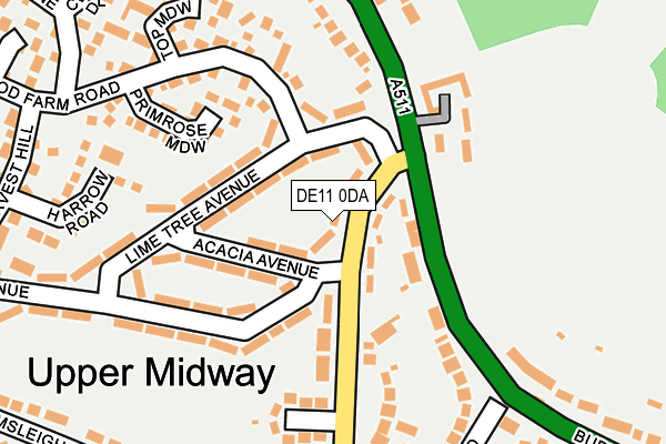 DE11 0DA map - OS OpenMap – Local (Ordnance Survey)