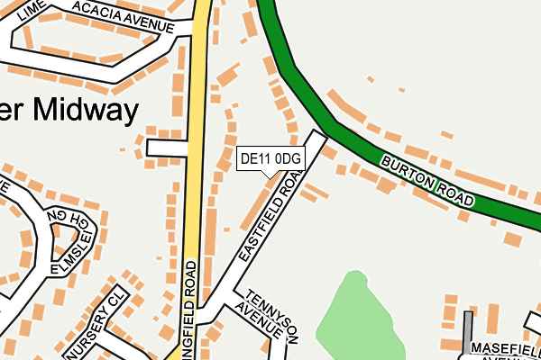 DE11 0DG map - OS OpenMap – Local (Ordnance Survey)