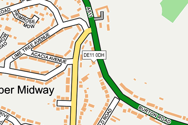 DE11 0DH map - OS OpenMap – Local (Ordnance Survey)