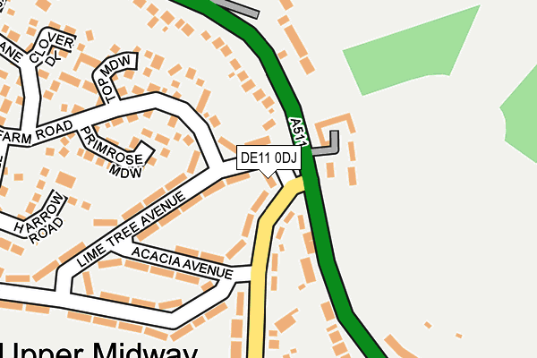 DE11 0DJ map - OS OpenMap – Local (Ordnance Survey)