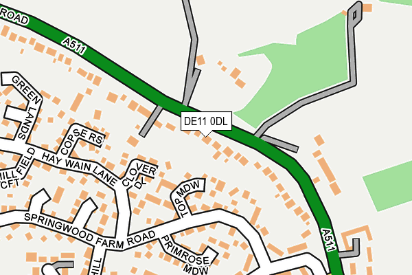 DE11 0DL map - OS OpenMap – Local (Ordnance Survey)
