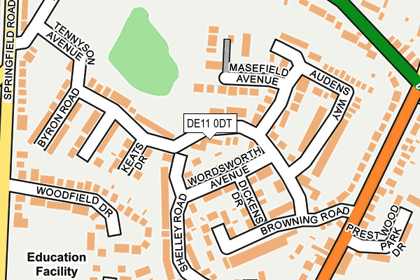 DE11 0DT map - OS OpenMap – Local (Ordnance Survey)