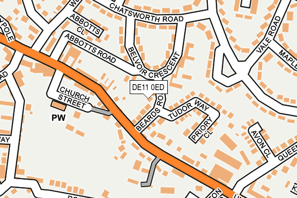 DE11 0ED map - OS OpenMap – Local (Ordnance Survey)