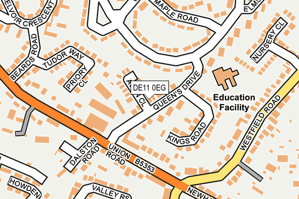 DE11 0EG map - OS OpenMap – Local (Ordnance Survey)