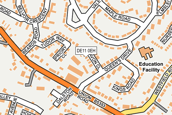 DE11 0EH map - OS OpenMap – Local (Ordnance Survey)